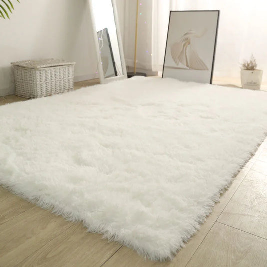 White Fluffy Hall Carpet