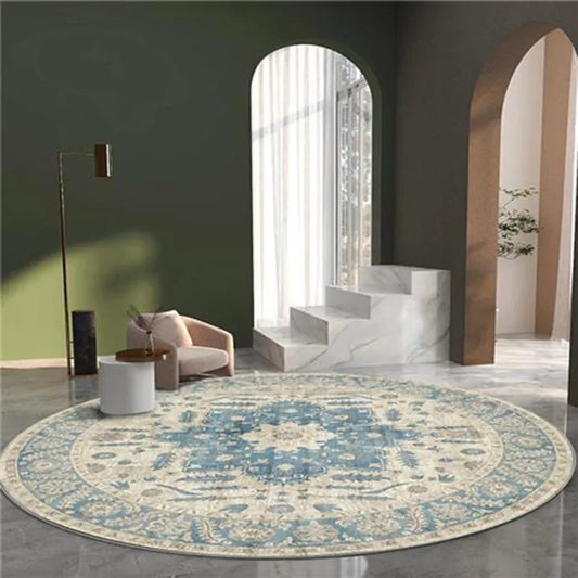 Moroccan Style Living Room  Round Carpet