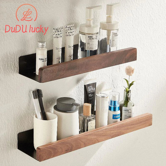Wood Bathroom shelf Storage rack