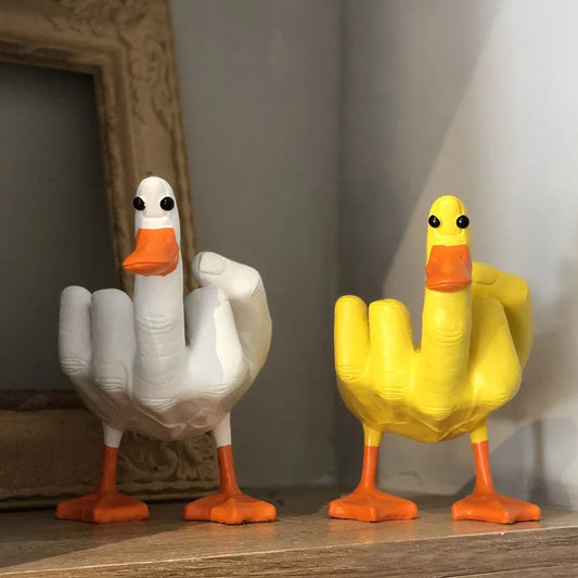 Middle Finger Cute Duck Figurine