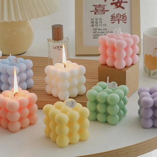 Ins Style Bubble Cube Candle Handmade Scented